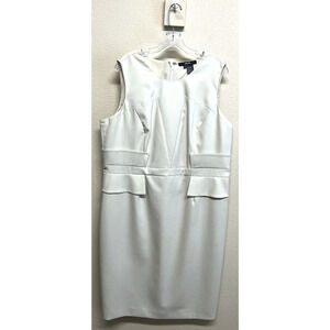 Per Se Sheath Dress Plus Size 18 Women's Cream Beige Sleeveless Lined